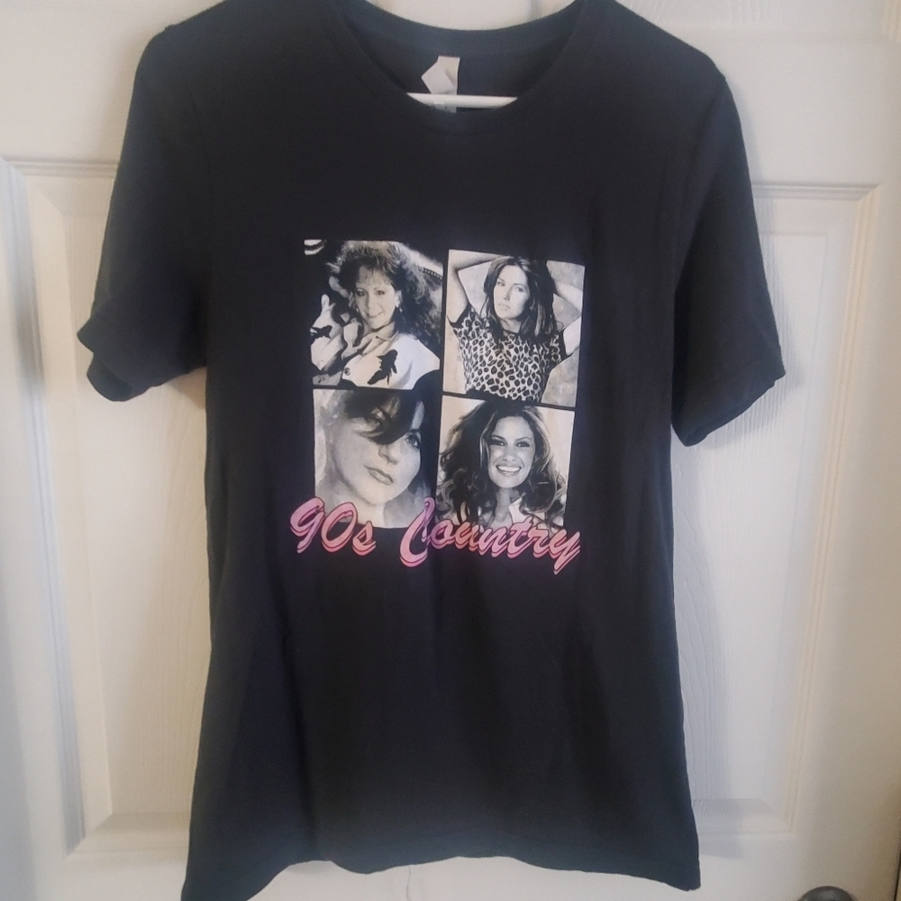 Canvas 90s Country Tshirt. Black. Twain. Reba. Martina Mcbride. Faith Hill. Med